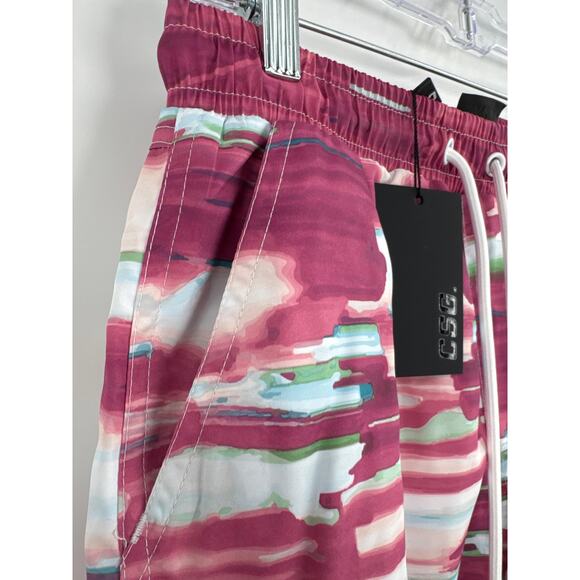 NWT CSG Swimming trunks elastic waistband & drawstring pink size S - Picture 2 of 6